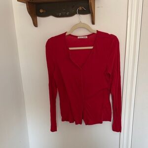 Reformation Scarlet Ribbed Tee